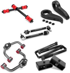 KSP 1-3" Torsion Key & 2" Rear Lift Kits & 2-4" Adjustable Upper Control Arms & 0-6" Adjustable Tie Rod & 0-3" End Link Bar Fit for 2011+ Chevy Silverado GMC Sierra