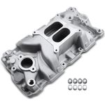 A-Premium Engine Aluminum Dual Plane High-Rise Intake Manifold Compatible with Chevy SBC, V8 305 327 350 400, 1957-1986, Buick, Cadillac, Chevrolet, GMC, Oldsmobile & Pontiac Vehicles