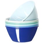 Youngever 50 ounce Plastic Bowls, Large Cereal Bowls, Large Soup Bowls, Set of 9 (9 Coastal Colors)