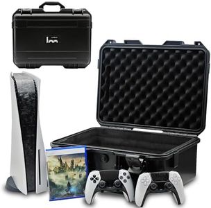Luck&Link Hard Shell Travel Case Compatible with PlayStation 5 Console, Controllers, PS5 Carrying Case with Customized Foam for Both Standard and Digital Editions(FOR PS5)