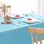 Khooti Washable Jute Table Cover Pack of 1 Heat Resistant Table Cover for Dining Table Inches/Kitchen Table Wedding Party, 50 x 85 Inches / 125 x 213 cm (Teal Green)