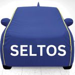 Classic Car Body Cover All Weather Protection Waterproof for Kia Seltos | UV Protection | Dustproof | Windproof Belt & Elastic Hem | Mirror & Pockets | Car Body Cover (Blue, Kia Seltos)
