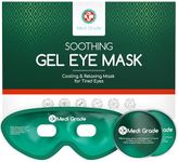 Medi Grade Cooling Eye Mask for Puffy Eyes with Cooling Eye Pads and Insulated Thermo-Bag - Ice Cold Gel Eye Mask for Morning/Night Skincare Routine and Reducing Dark Circles - Soft Eye Cooling Mask