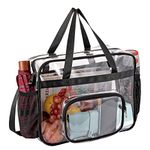 ONEGenug Large Clear Tote Bags Stadium Approved, See Through Crossbody Bag Transparent Bag + Adjustable Shoulder Strap