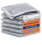 Trendz Home® (Pack of 6) Non-Scratch Dish Wash Cloth, Steel Wire Dish Cloth, Wire Dishwashing Rags Stainless Steel Scrubber Non-Scratch Wire Dishcloth for Washing Dishes Sinks Counters