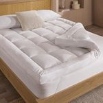 Slumberdown 10cm Extra Deep Mattress Topper Double Bed - Ultra-Soft Box Quilted Breathable Double Bed Topper | 2-Year Guarantee, Elasticated Straps, Non-Allergenic & Washable