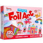 Klever Kits Foil Art Kit for Kids - Arts & Crafts Supplies, Mess Free Coloring, Foil Foam Stickers, Creative Travel Toys, Birthday Gifts for Boys & Girls Ages 4 and Up