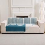 HOMETHREADS Reversible Thick and Soft Floral Sofa Cover | Elevate Your Living Space with Luxurious Slipcover Solutions for Sofa (Blue, 2 Seater | 140x180cm)