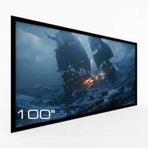 100“ inch 16:9 Ratio Hign Gain 4K/8K Ultra HD Projection Screen Aluminium Frame 3D Compatible Fixed Theater Laser Projector Ultra Short Throw, Long Throw, Short Throw