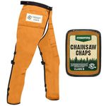 Forester Durable Chainsaw Safety Chaps with Pocket & Adjustable Belt, Apron Style, UL Certified (Short 35", Orange)