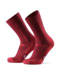 DANISH ENDURANCE Hiking Socks, Warm Merino Wool Walking Socks for Winter, for Men & Women, Unisex, Wine Red, 9-12