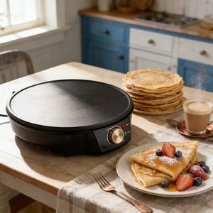 Frafuo Electric Crepe Maker Pan & Griddle, 310mm Nonstick Cooktop, LED Indicators & Adjustable Temperature Control, Ideal for Pancakes, Blintzes & Tortillas Crepes, Roti & Pancakes-Australia Plug
