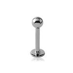 Labret Studs Piercing Body Jewellery Bars Lip Ring Monroe Earrings Anodized Steel 6mm 8mm with Ball (Silver, 8)