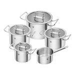 Zwilling J.A. Henckels Pro 65120-005-0 Cookware Set 5-Piece Stainless Steel, Silver, Regular, 651200050