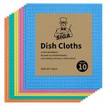 MR.SIGA Reusable Dish Cloths, Cellulose Sponge Cloth for Kitchen, Absorbent Cleaning Cloth, 10 Pack, Multi Colors