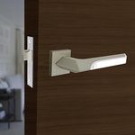 Primax 7082 Heavy Duty Door Lock Set with latches and Handles for All The Doors of House/Office/Hotels (Satin White & Chrome) - Door Lock Set