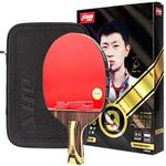 DHS H9006 Table Tennis Paddle 9 Star Pen-Hold Grip Ping Pong Racket Paddle Bat 5+2 AC Carbon Blade with Forehand Hurricane 3 & Backhand Hurricane 8