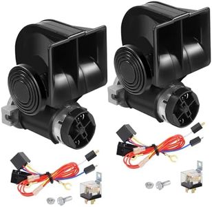 2 PCS Air Horn for Truck, 12V 150DB Super Loud Train Horn for Car, Electric Snail Car Horn Truck Horn with Compressor for Any 12V Vehicles Trains Boats Trucks Motorcycles black