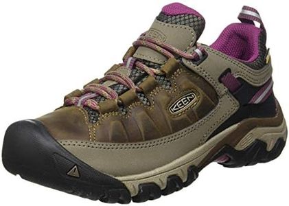 KEEN Women's Targhee 3 Low Height Waterproof Hiking Shoes, Weiss/Boysenberry, 9