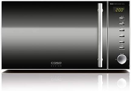 CASO | MG20 Ceramic menu 2-in-1 Mikrowelle mit Grill | Keramikboden und Grill-Rost für 2 Ebenen, 900 W, 1000 W Grill, 20 L, Edelstahl, verspiegelt