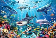 JOYZEXY Puzzles for Kids Ages 4-6 6-8 8-10, Underwater World Ocean Puzzles 100 Pieces for Kids Learning Educational Puzzle Toys for Boys and Girls