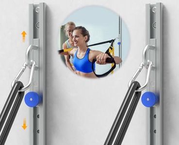 Wall Mount Anchor – Adjustable 80" Track with 70 Locking Positions (2 Track), Heavy Duty Home Gym System – 400+ lbs Capacity, Hardware Included Blue