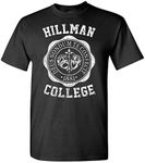 The Goozler Hillman College - Retro 80s Sitcom tv - Mens Cotton T-Shirt - Black - Large