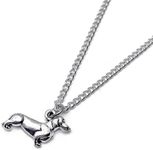 Dachshund Necklace, Cute Silver Ton