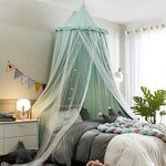 Bed Canopy for Girls, Double Layer Dome Mosquito Net Princess Canopy for Girls Bed Room Decor Reading Nook (Green)