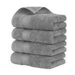 NAUSHA HOME - Premium Large Hand Towels Bale Set - Pack of 4 & 6 Pieces - 100% Soft Cotton Towels, Highly Absorbent Extra Large Gym Towels (50 x 80 cm), Hotel & Spa Quality Thick Towels (Grey, 4)