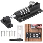 Fentar Combination Locking Bolt, Heavy Duty Gate Bolt with Screws, Combination Lock Gate Latch for Wooden Gates, Rustproof Shed Lock, 4 Digit Combination Bolt Lock for Garden Gate Bedroom Patio