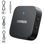 UGREEN Bluetooth 5.2 Transmitter Receiver for Home Stereo Car TV Airplane, 2 in 1 Wireless 3.5mm Bluetooth Aux RCA Adapter, 27H Playtime,Dual Devices Pair,Volume Control,Support Headphone Speaker More