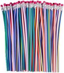 THE TWIDDLERS 70 Fun Novelty Bendy Flexible Pencils | Goodie Bag Items for Kids, Birthday Party Favour Stuffer & Toys for Boys & Girls, Children School Supplies, Classroom Prizes