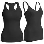 Jetjoy Women Tummy Control Shapewear Tank Tops Seamless Compression Camisole Top Adjustable Straps and Racerback Vest