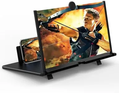 16" Screen Magnifier for Mobile Phone,3D HD Cell Phone Magnifying Projector Screen Enlarger for Movies, Videos, and Gaming,Foldable Phone Stand with Screen Amplifier,Supports All Smartphones (Black)