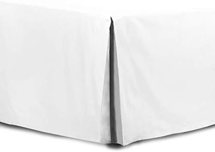 Adam Home Pleated Base Valance Sheet (Small-Double, White) - Durable Polycotton Bed Skirt - Luxuary 5 Box Pleated Bedskirt with 15 inch Drop, Washable Dust Ruffle Hotel Quality & Abrasion Resistant
