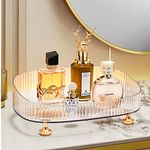 Makeup Perfume Organiser, Bathroom Vanity Tray, Decorative Dresser Tray, Countertop Organiser Tray for Cosmetics, Clear