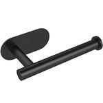 VMVN Adhesive Toilet Paper Holder, Toilet Paper Roll Holder Black,SUS 304 Stainless Steel,Tissue Holder for Bathroom Wall Mount