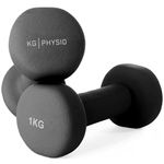 Dumbbells Set Weights by KG Physio - Neoprene-Coated Dumbbells, Sweat-Resistant Dumbellsweights Set with Anti-Roll Technology, Dumbbell Set with Exercise Poster, 1-10kg Dumbbells Pair