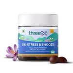 three60 DE-STRESS & SNOOZE Gummies | Sleep Faster, Longer, and Deeper | Stress Relief | Ashwagandha KSM-66, affron (Saffron), L- Theanine | Activates Natural Melatonin Production | 44 Sleep Gummies