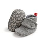 Baby Booties Slippers Infant Boots Newborn First Walking Shoes Baby Winter Sock Crib Shoes for Boys Girls 12-18 Months (Grey)