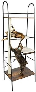 PetFusion VersiCLimb Cat Climber | Multi-Purpose Pet Furniture w/Tall Scratching Post & Cat Hammock | Multi-Level Cat Scratcher Great for Pet Storage or Displaying Pictures & Books | 1 Year Warr