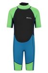 Mountain Warehouse Junior Kids Shorty Wetsuit - 2.5mm Thickness, Neoprene Kids Wetsuit, Flat Seams Childrens Wetsuit, Adjustable Neck Swimming Suit - For Spring, Summer Bright Blue 13 Years