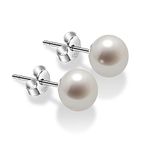 Pearl Earrings 7-8mm Freshwater Cultured Pearl 925 Sterling Silver Stud Earrings for Women- VIKI LYNN