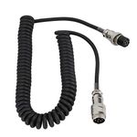 Qiilu 8 Pin Microphone Extension, 8-pin Coiled Extension Microphone Cord Male Female Cable