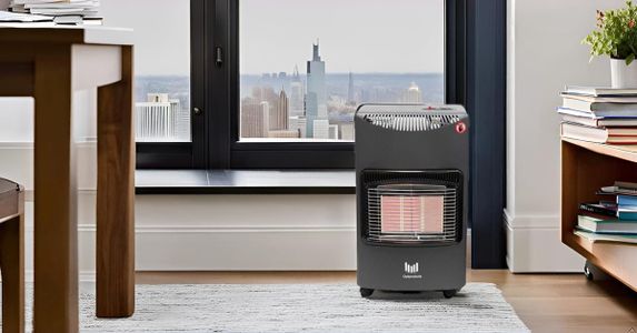 Easy Shopping Portable Gas Heater 4.2KW – Indoor Butane Heater with Wheels, 3 Settings