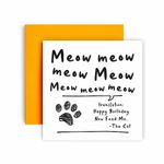 Huxters Happy Birthday Card from the Cat – Meow Card for him and her – gifts from men and Women - Cat Mum Birthday Card – Gift card – Funny Card for him men – Funny Card for Cat Dad 14.8cm