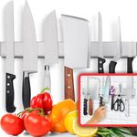 Premium 43cm Stainless Steel Magnetic Knife Holder for Wall - Professional Magnetic Knife Strip - Space-Saving Knife Rack/Knife Bar with Powerful Magnetic Pull Force (Upgraded Version)