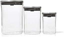 OXO 3 Piece Food Storage POP Glass Container Set - 0.6, 1.5, and 3.3 Quart