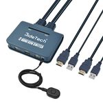 JideTech 2-Port USB HDMI Cable KVM Switch Video, Cables & USB Peripheral Sharing Support 4k×2K@30hz Resolution